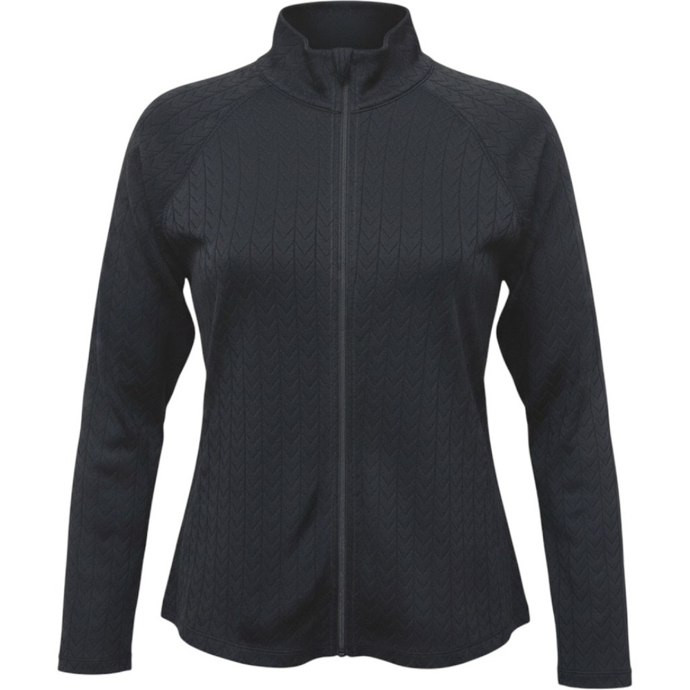 Lucy Full Zip Chevron Textured Lightweight Jacket Womens XL Black